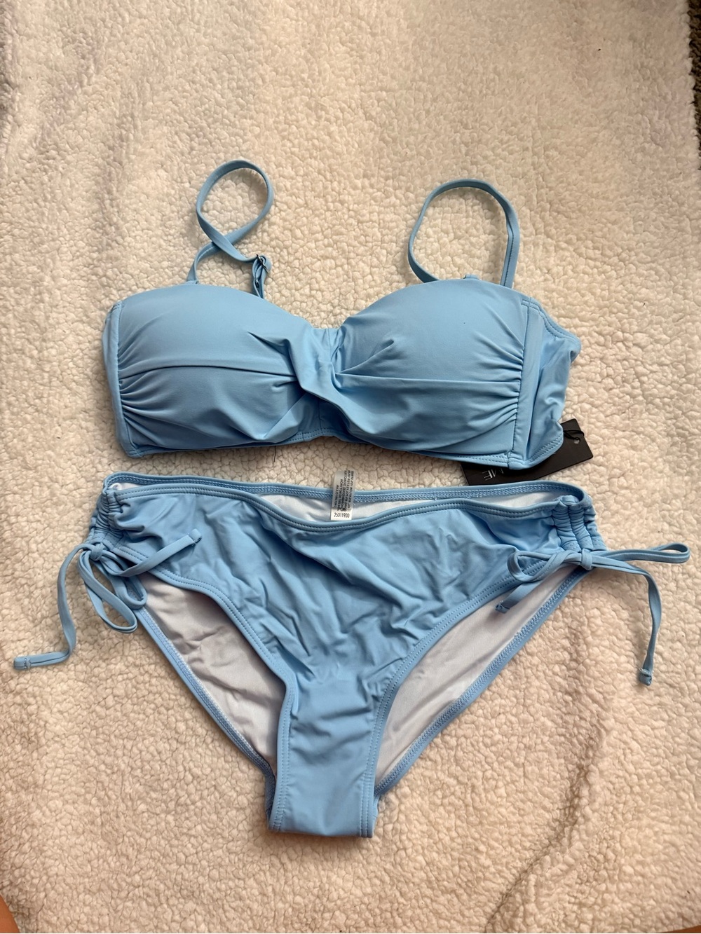 Light Blue Two-Piece Bikini Set. Size Small